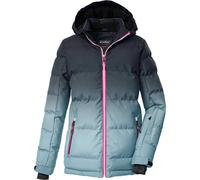 killtec Niñas Chaqueta de esquí/Chaqueta de esquí acolchada con capucha y protección contra la nieve KSW 330 GRLS SKI QLTD JCKT, hellblau, 128, 42469-000