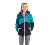 Killtec Girl's Chaqueta de esquí/chaqueta funcional con capucha con cremallera y protección contra la nieve KSW 166 GRLS SKI JCKT, dark turquoise, 140, 38509-000