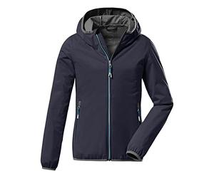 Killtec Girl's Chaqueta softshell con cuello alzado, plegable - KOS 164 GRLS SFTSHLL JCKT, blue anthracite, 164, 38362-000