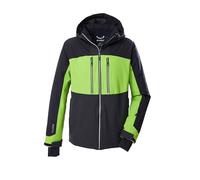 killtec Hombre Chaqueta de esquí/chaqueta funcional con capucha con cremallera y protección contra la nieve KSW 465 MN SKI JCKT, anthrazit/schwarz/apfel/apfel, L, 43450-000