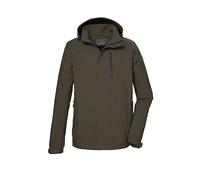 killtec Hombre Chaqueta funcional/outdoor impermeable con capucha desmontable KOS 52 MN JCKT, dunkeloliv, L, 42815-000