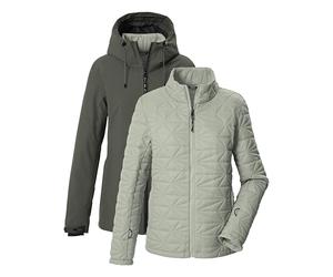 killtec KOW 20 WMN JCKT 44467-000 - Chaqueta funcional 3 en 1 con capucha, impermeable y con cremallera, color salvia oscura, 48