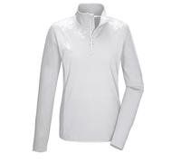 killtec KSW 110 WMN LS SHRT Camiseta Powerstretch/Capa Intermedia con Cuello Alto y Cremallera, Broken White, 44 para Mujer