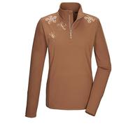 killtec KSW 110 WMN LS SHRT Camiseta Powerstretch/Capa Intermedia con Cuello Alto y Cremallera, Toffee, 42 para Mujer
