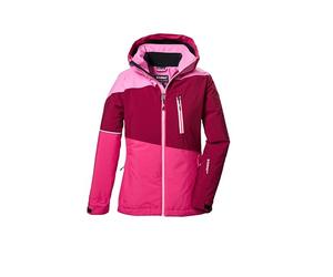 killtec - KSW 331 GRLS SKI JCKT, Chaqueta de esquí/chaqueta funcional con capucha y paranieves Niñas, dunkel himbeere,