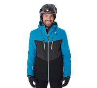 Killtec Men's Chaqueta de esquí/chaqueta funcional con capucha con cremallera y protección contra la nieve KSW 45 MN SKI JCKT, black blue, 3XL, 38699-000