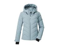 killtec Mujer Chaqueta de esquí/chaqueta acolchada/chaqueta funcional con aspecto de plumón, capucha y protección contra la nieve KSW 31 WMN SKI QLTD JCKT, hell eisblau, 42, 43417-000