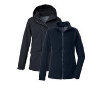 killtec Mujer Chaqueta de exterior/3 en 1 chaqueta funcional con capucha y forro polar con cremallera KOW 189 WMN JCKT, schwarz blau, 42, 43311-000