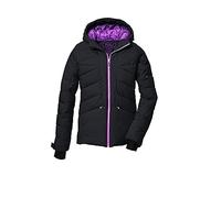 killtec niñas Chaqueta acolchada/chaqueta de esquí con capucha y paranieves KSW 116 GRLS SKI QLTD JCKT, black blue, 128, 39652-000