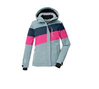 killtec Niñas Chaqueta de esquí/chaqueta funcional con capucha y protección contra la nieve KSW 197 GRLS SKI JCKT, hell rauchblau/neon pink/nachtblau, 152, 43487-000