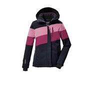 killtec Niñas Chaqueta de esquí/chaqueta funcional con capucha y protección contra la nieve KSW 197 GRLS SKI JCKT, schwarz blau/dunkel himbeere/hell himbeere, 128, 43487-000