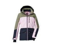 killtec Niñas Chaqueta de esquí/chaqueta funcional con capucha y protección contra la nieve KSW 208 GRLS SKI JCKT, hellrosa/sage/schwarz blau, 128, 43562-000
