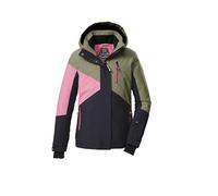 killtec Niñas Chaqueta de esquí/chaqueta funcional con capucha y protección contra la nieve KSW 209 GRLS SKI JCKT, schwarz blau/sage/hell himbeere, 140, 43563-000