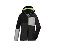 killtec Niño Chaqueta funcional con capucha y paranieves/chaqueta de exterior impermeable KOW 161 BYS JCKT, anthracite, 140, 40917-000