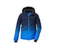 killtec Niños Chaqueta de esquí/Chaqueta de esquí acolchada con capucha y protección contra la nieve KSW 382 BYS QLTD JCKT, neon blue, 128, 42453-000