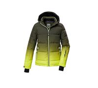 killtec Niños Chaqueta de esquí/Chaqueta de esquí acolchada con capucha y protección contra la nieve KSW 382 BYS QLTD JCKT, lime, 140, 42453-000