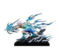 Killua Zoldyck GON·FREECSS Figura de acción de anime de 18 cm, modelo de dibujos animados, escena de batalla, estatua de decoración de fiesta, adorno de escritorio, edición de regalos