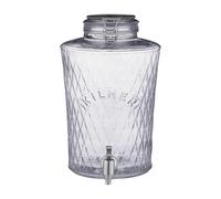 KILNER Dispensador de bebidas Diamond con grifo, 8 litros, 27,5 x 22,5 x 35,5 cm, cierre de clip y grifo gastro de acero inoxidable, dispensador de bebidas antigoteo de alta calidad para facilitar el