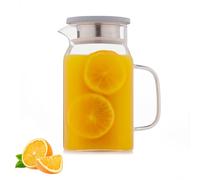 Kilner Jarra cuadrada de cristal para nevera de 1,2 litros | Jarra de vidrio con tapa de acero inoxidable y sello de silicona | Sistema de vertido doble para infusión o servir | Elegante jarra de agua