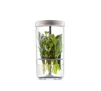 Kilner Juego de conservador de hierbas, mantiene las hierbas frescas hasta 3 semanas, tarro de boca ancha de 1 litro con tapa de acero inoxidable y elevador de silicona, fácil de usar para hierbas