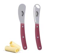 Kilner Juego de cuchillos de mantequilla | 2 piezas esparcidor de mantequilla y cuchillo de herramientas para rizar, cuchillas de acero inoxidable, rizos decorativos de mantequilla y extensión suave