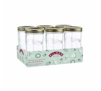 Kilner Juego de tarros de conserva de boca ancha, 6 piezas, capacidad de 500 ml, multicolor