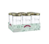 Kilner Juego de tarros de conserva de boca ancha, 6 piezas, capacidad de 500 ml, multicolor