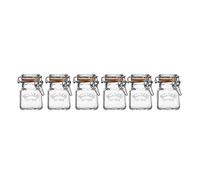 Kilner Juego de tarros de Especias con Clip de Cristal, 70 ml, Madera, Acero Inoxidable y Goma, 70ML