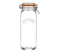 Kilner Tarro con tapa de clip de 2,1 litros (2100 ml), tarro de vidrio hermético alto y redondo para pasta, espaguetis, palitos de pan, despensa, almacenamiento sin BPA, apto para lavavajillas