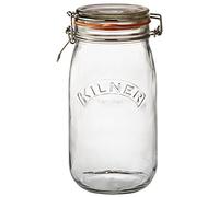 Kilner - Tarro de cristal hermético, redondo, con clip (2 L), vidrio, 1,5 L