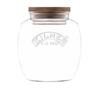 Kilner Tarro universal con tapa de madera de 2 litros, recipiente de vidrio para alimentos con sellos de silicona, almacenamiento de despensa de cocina para alimentos secos como granos, pasta y
