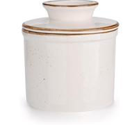 KILNGPT - Mantequera francesa de cerámica, refrigerada por agua con línea de flotación, campana de mantequilla para untar para la cocina - Shell White