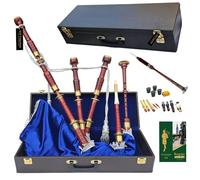 Kilt Emporium Gaita escocesa tradicional - Juego completo con accesorios y estuche rígido (oro rosa, azul-plata)