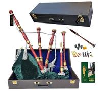 Kilt Emporium Gaita escocesa tradicional - Juego completo con accesorios y estuche rígido (oro rosa GRN-plateado)