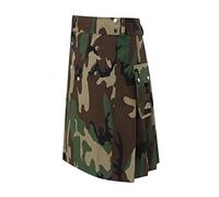 Kilt escocés para hombres, tradicional, a cuadros, para hombre, tartán irlandés, lucha, gótico, punk, región montañosa, falda, kilt utilitario, con correas y bolsillos, camuflaje, L