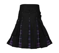 Kilt Utilitaire pour Homme - Uni - Tartán - Steampunk - Faldas Utilidades - Ropa Gótica Escocesa - Ropa de Boda - Kilt de Piel con Correas de Cuero, malva, 3XL