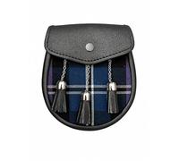 Kilts Boutique Heritage of Scotland - Semivestido de tartán Sporran, cuero negro, 3 borlas con cinturón de cadena, accesorio de falda escocesa Highland