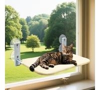 Kiluiu Easy Fold - Percha para ventana para gatos, hamaca inalámbrica, cama plegable para gatos con cierre de cremallera, asiento lavable a máquina, marco de metal resistente para gatos y gatitos