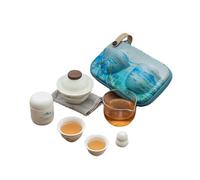 KILUOMUG Práctico juego de té de viaje de mil millas para exteriores, con personalidad Quik Cup-Blanco