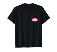 Kim, Hello My Name is Name Tag, Placa Camiseta gráfica económica, Hombre, Negro, S