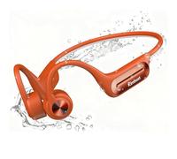 KIM HOST Auriculares de Conducción Ósea para Natación MP3 32GB, Auriculares Deportivos Inalámbricos Bluetooth 5.3 Impermeables IP68, Cascos Abiertos para Correr, Ciclismo y Fitness (Naranja)
