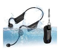 KIMAFUN 2.4G Fitness Diadema Micrófono Inalámbrico, IP67 Micrófono a Prueba de Sudor a Prueba de Agua para Instructores de Entrenamiento, Fitness, Yoga, Pilates,GWP91(1TX+1RX)