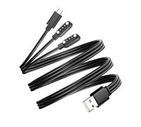 KIMAFUN Cable de carga USB 3 en 1, puertos magnéticos duales + cable de carga duradero de puerto tipo C con tres contactos de metal