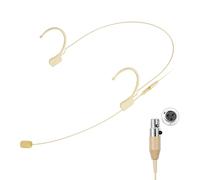 KIMAFUN Micrófono Beige de Auriculares, Pro Earset Over Ear Hanging, Micrófono de Condensador para la Cabeza, Compatible con Transmisores de Cuerpo del Sistema Inalámbrico Mini XLR TA3F, HC-810 D3