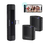 KIMAFUN Micrófono Inalámbrico Lavalier, Micrófono de Doble Solapa Plug-Play para Youtube/Facebook/TIK Tok Live Stream, Vloggers, Grabación de Video, Entrevista, G50-6(2TX+1RX)