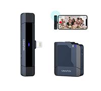 KIMAFUN Micrófono Inalámbrico Lavalier, Micrófono Solapa Monitoreo en Tiempo Real Plug-Play para Youtube/Facebook/TIK Tok Live Stream, Vloggers, Grabación de Video, Entrevista,G50-5(1TX+1RX)