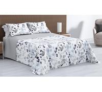 Kimbatex Colcha Bouti Estampada 100% Microfibra Termosellada, Diseños EOS, Talia y Nereida, Reversible con Fundas de Cojín (Calipso Gris, Cama 90cm 180x260cm + 1 cojin)