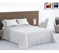 Kimbatex Colcha Bouti Estampada 100% Microfibra Termosellada, Diseños EOS, Talia y Nereida, Reversible con Fundas de Cojín (EOS Gris, Cama 150cm 250x260cm + 2 Cojines)