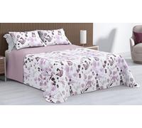 Kimbatex Colcha Bouti Estampada 100% Microfibra Termosellada, Diseños EOS, Talia y Nereida, Reversible con Fundas de Cojín (Calipso Lila, Cama 90cm 180x260cm + 1 cojin)
