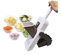 Kimbatex Mandolina de Cocina Profesional, 8 Niveles de Corte 0.5-8mm, Cortador de Verduras con Cuchillas Triples para Rodajas, Juliana y Dados, Plegable con Protección de Seguridad